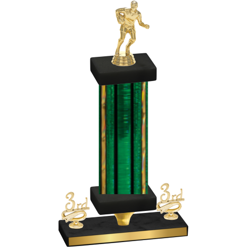 Premium Single Green Glacier Third Place Rugby Trophy