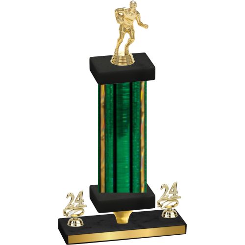 Premium Single Green Glacier Year Rugby Trophy