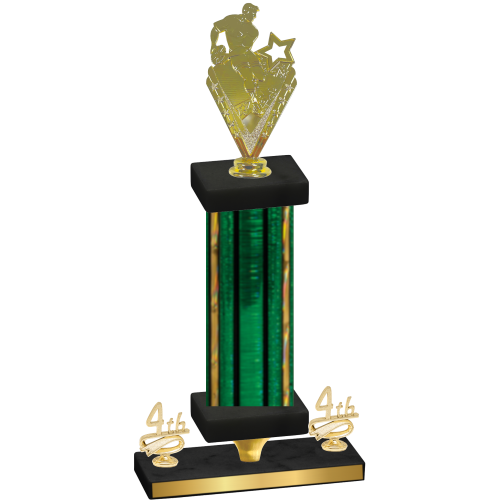 Premium Single Green Glacier Fourth Place Rugby Trophy