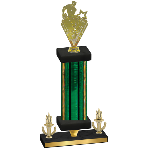 Premium Single Green Glacier Victory Rugby Trophy