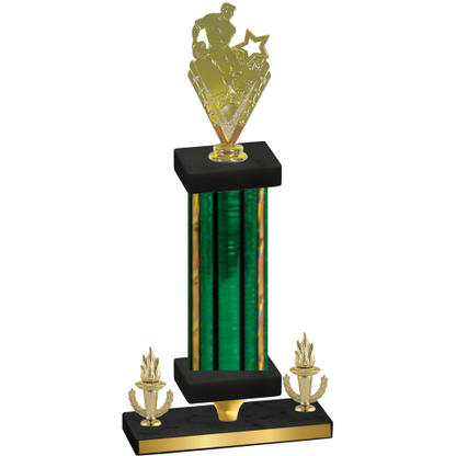 Premium Single Green Glacier Victory Rugby Trophy
