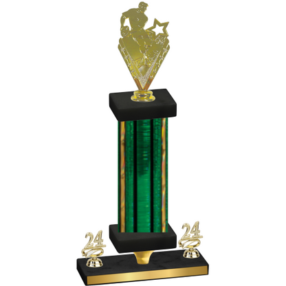 Premium Single Green Glacier Year Rugby Trophy
