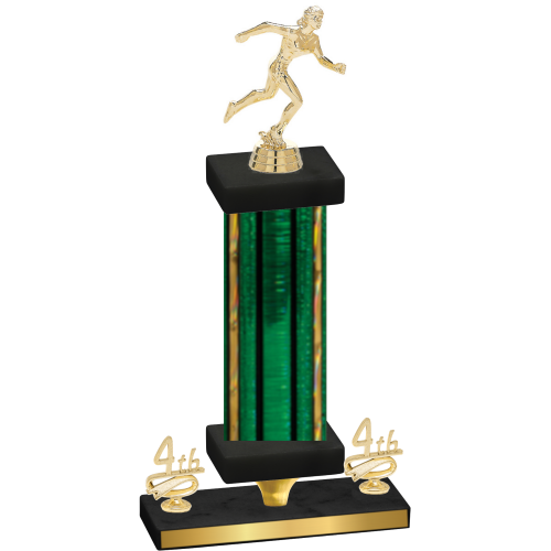 Premium Single Green Glacier Fourth Place Running Trophy