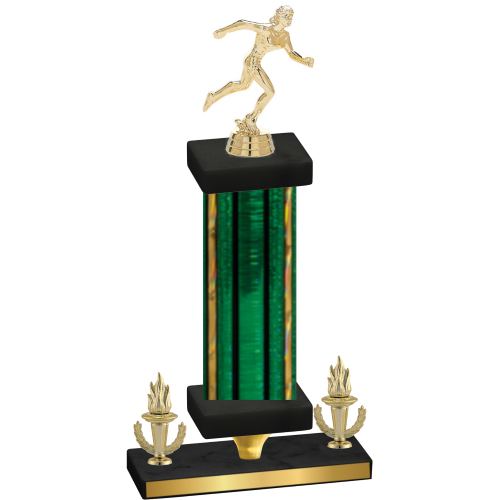 Premium Single Green Glacier Victory Running Trophy