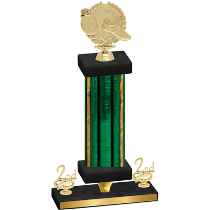 Premium Single Green Glacier Second Place Running Trophy