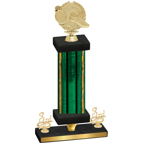 Premium Single Green Glacier Third Place Running Trophy