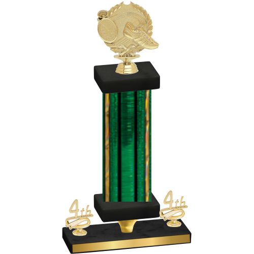 Premium Single Green Glacier Fourth Place Running Trophy