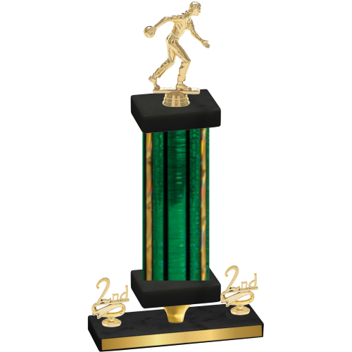 Premium Single Green Glacier Second Place Bowling Trophy