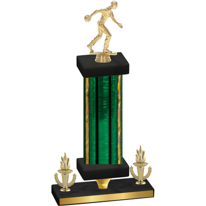 Premium Single Green Glacier Victory Bowling Trophy