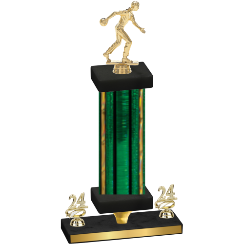Premium Single Green Glacier Year Bowling Trophy