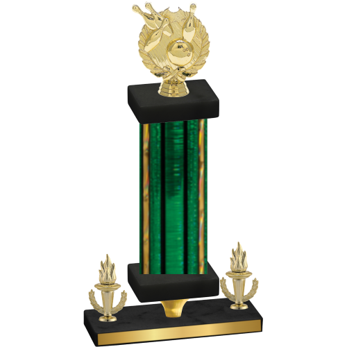 Premium Single Green Glacier Victory Bowling Trophy