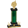 Premium Single Green Glacier Third Place Volleyball Trophy