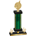Premium Single Green Glacier Fourth Place Volleyball Trophy