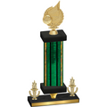 Premium Single Green Glacier Victory Volleyball Trophy