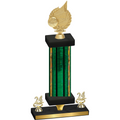 Premium Single Green Glacier Year Volleyball Trophy