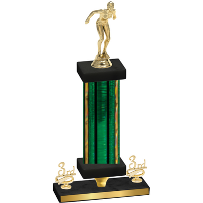 Premium Single Green Glacier Third Place Tennis Trophy