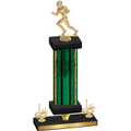 Premium Single Green Glacier First Place Football Trophy