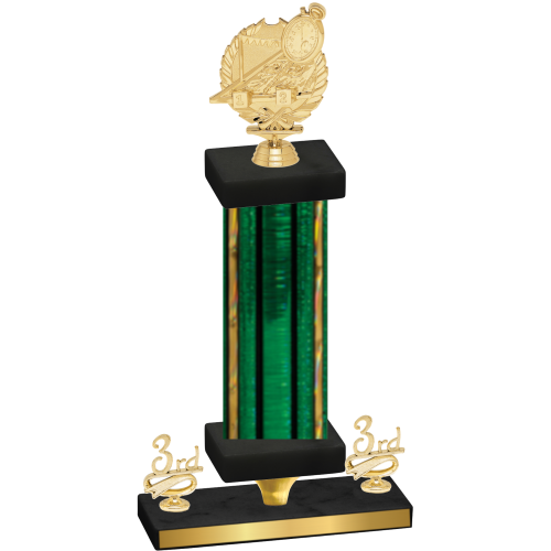 Premium Single Green Glacier Third Place Swimming Trophy