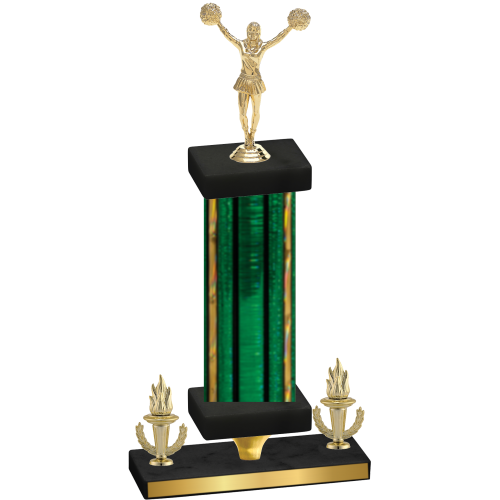 Premium Single Green Glacier Victory Cheerleading Trophy
