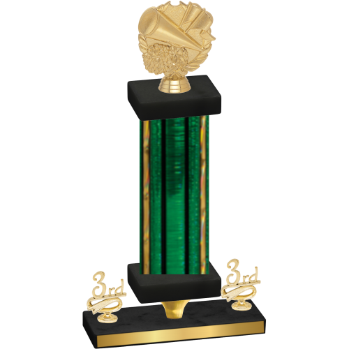 Premium Single Green Glacier Third Place Cheerleading Trophy