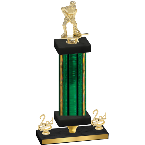 Premium Single Green Glacier Second Place Hockey Trophy