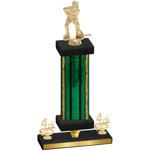Premium Single Green Glacier Fourth Place Hockey Trophy