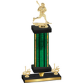 Premium Single Green Glacier First Place Lacrosse Trophy