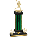 Premium Single Green Glacier Second Place Lacrosse Trophy