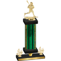 Premium Single Green Glacier Fourth Place Lacrosse Trophy