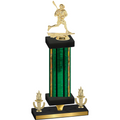 Premium Single Green Glacier Victory Lacrosse Trophy
