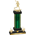 Premium Single Green Glacier First Place Lacrosse Trophy