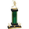 Premium Single Green Glacier Second Place Lacrosse Trophy
