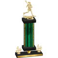Premium Single Green Glacier Fourth Place Lacrosse Trophy