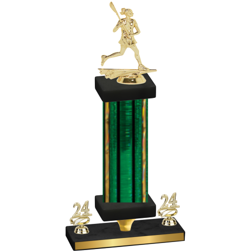 Premium Single Green Glacier Year Lacrosse Trophy