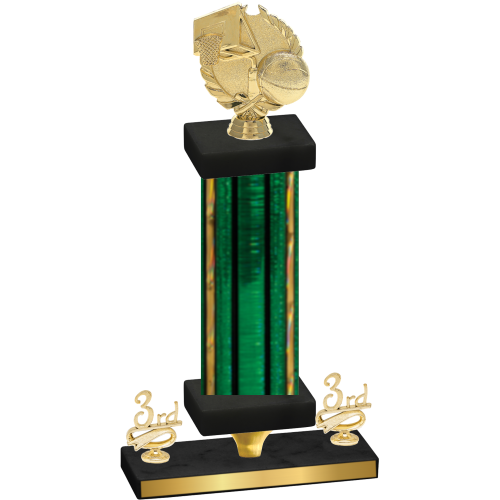 Premium Single Green Glacier Third Place Basketball Trophy