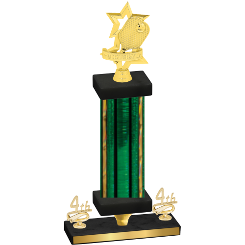 Premium Single Green Glacier Fourth Place Pickleball Trophy