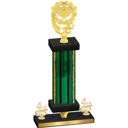 Premium Single Green Glacier Fourth Place Pickleball Trophy
