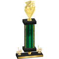 Premium Single Green Glacier First Place Pickleball Trophy