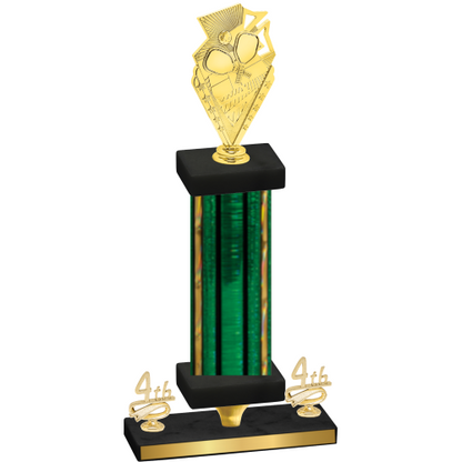 Premium Single Green Glacier Fourth Place Pickleball Trophy