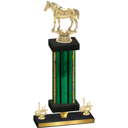 Premium Single Green Glacier First Place Horses Trophy