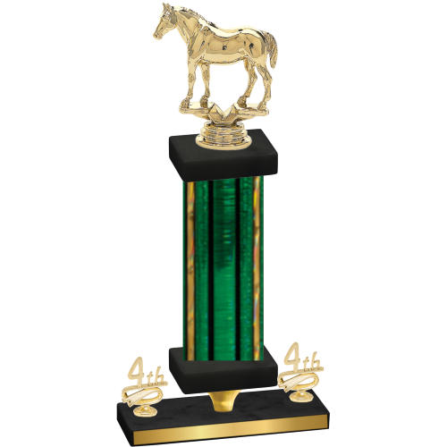 Premium Single Green Glacier Fourth Place Horses Trophy