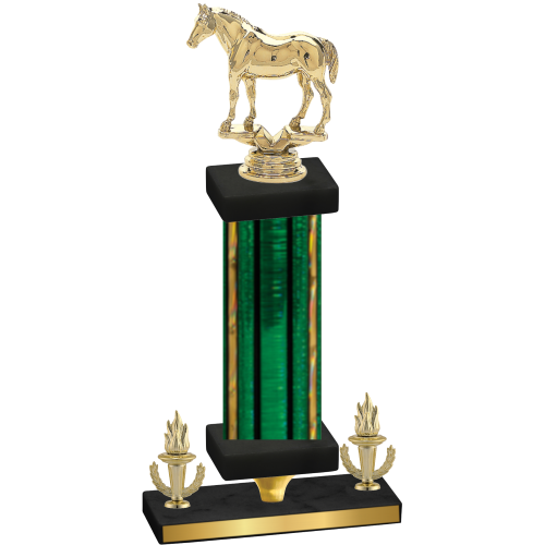Premium Single Green Glacier Victory Horses Trophy