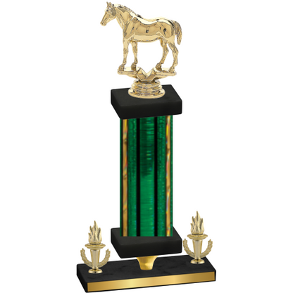 Premium Single Green Glacier Victory Horses Trophy