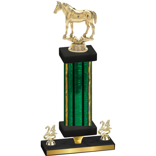 Premium Single Green Glacier Year Horses Trophy