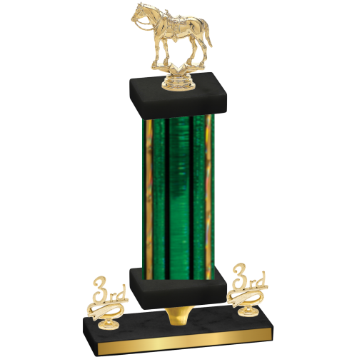 Premium Single Green Glacier Third Place Horses Trophy