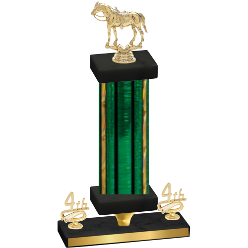 Premium Single Green Glacier Fourth Place Horses Trophy