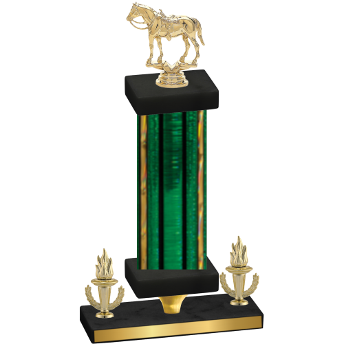 Premium Single Green Glacier Victory Horses Trophy