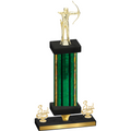 Premium Single Green Glacier Third Place Archery Trophy