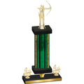 Premium Single Green Glacier Fourth Place Archery Trophy