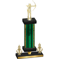 Premium Single Green Glacier Victory Archery Trophy